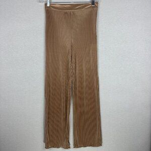 SHEIN WOMEN'S PETITE HIGH WAIST WIDE LEG CRINKLE PANRTS, ACCORDION PLISSE SIZE M